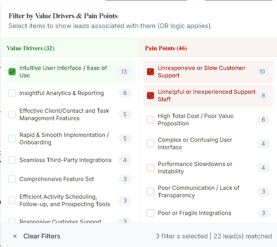 Filtering by sentiment